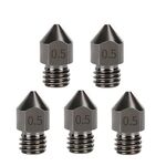 5 pezzi/confezione 1,75/0,5 mm MK8 ugello in acciaio temprato resistente alle alte temperature per stampante 3D estrusore hotend