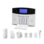 Kit sistema di allarme di sicurezza intelligente WiFi + 2G/GSM compatibile con Tuya con display da 2,7 pollici, sensore di movimento PIR e contatto porta/finestra (spina USA)