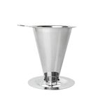 Filtro per caffè in acciaio inossidabile V60 con base per la preparazione del caffè versato, specifiche: 1-3 tazze, 300 maglie