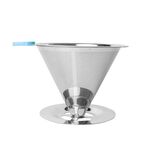 Filtro per caffè in acciaio inossidabile V60 con base per la preparazione del caffè versato, specifiche: 1-4 tazze, 300 maglie