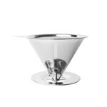 Filtro per caffè in acciaio inossidabile V60 con base per la preparazione del caffè versato, specifiche: 1-6 tazze, 600 maglie