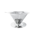 Filtro per caffè in acciaio inossidabile V60 con base per la preparazione del caffè versato, specifiche: 1-8 tazze, 300 maglie
