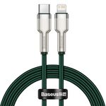 Baseus CATLJK-A06 Cafule Series 20W Type-C / USB-C a 8 pin PD cavo dati di ricarica in metallo, lunghezza: 1 m (verde scuro)