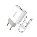 WK WP-U57 MAX 18W MaxSpeed ​​QC3.0 Caricatore veloce + Cavo dati USB a Micro USB, Plug Tipo: Spina UE