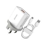 WK WP-U57 MAX 18W MaxSpeed ​​QC3.0 Caricabatterie veloce + Cavo dati USB a 8 PIN, Tipo di spina: Plug del Regno Unito