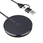 Mriowiz M-2001W 15W Caricatore wireless magnetico da tavolo MagSafe, con cavo dati USB + USB-C / Type-C e supporto