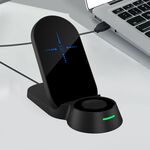 Caricabatterie smart Smart Pieghevole multifunzione H22 3 in 1 per smartphone & IWatches & AirPod (nero)