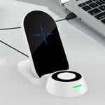 H22 3 in 1 Caricabatterie Smart Smart Pieghevole multifunzione per smartphone & IWatches & AirPods (Bianco)