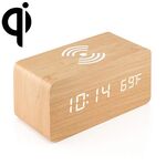 KD8801 5W Creativo Creativo Charger Wireless Charger LED Specchio Digital Display sub-sveglia, stile normale (caratteri bianchi di bambù)