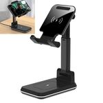 T6 Supporto pieghevole portatile 2 in 1 Ricarica wireless, Stile: doppia carica (nero)
