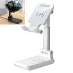 T6 Supporto pieghevole portatile 2 in 1 Ricarica wireless, Stile: doppia carica (bianco)