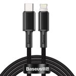 Baseus 20W Type-C / USB-C a 8 pin PD cavo dati di ricarica rapida intrecciato ad alta densità, lunghezza: 2 m (nero)
