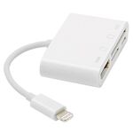 NK-103C Adattatore convertitore per telefono cellulare multifunzione 4 in 1 da 8 pin a HDMI (bianco)