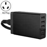 XBX09 40W 5V 8A 5 porte USB Caricabatterie da viaggio per caricatore rapido, tappo AU (nero)