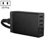 XBX09 40W 5V 8A 5 Porte USB Caricabatterie da viaggio per caricatore rapido, spina USB (nero)