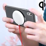 Caricabatterie wireless a ricarica rapida per telefono cellulare a ventosa portatile da 10 W, lunghezza: 1,5 m (bianco + nero)