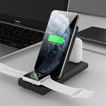 Caricabatterie wireless pieghevole portatile H6 3 in 1 per iPhone + iWatch + AirPods (nero)