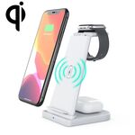 HQ-UD21 3 in 1 orologio pieghevole per telefono cellulare Supporto di ricarica multifunzione Caricabatterie wireless per iPhone e Apple Watch e Airpods (bianco)