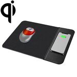 Tappetino per mouse in gomma con caricatore wireless per illuminazione standard OJD-36 QI da 10 W, dimensioni: 26,2 x 19,8 x 0,65 cm (nero)