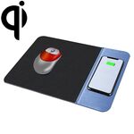 Tappetino per mouse in gomma con caricatore wireless per illuminazione standard OJD-36 QI da 10 W, dimensioni: 26,2 x 19,8 x 0,65 cm (blu)