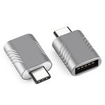2 PCS SBT-148 USB-C / Type-C maschio a USB 3.0 Adattatore in lega di zinco femminile (Spazio Argento)