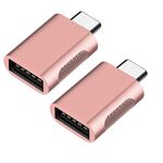 2 pezzi SBT-158 USB-C / Type-C maschio a USB 3.0 Adattatore in lega di zinco femminile (oro rosa)