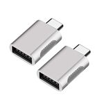 2 pezzi SBT-158 USB-C / Type-C maschio a USB 3.0 Adattatore in lega di zinco femminile (argento)