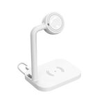 ADJ-984 2 in 1 Caricatore wireless induzione elettromagnetica per telefoni cellulari e orologi Apple & AirPods (bianco)