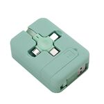 019-1 3 in 1 USB a 8 PIN + Micro USB + USB-C / Type-C Cavo dati telescopico macaron con slot e staffa di stoccaggio, lunghezza del cavo: 1m (verde)