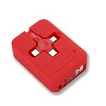 019-1 3 in 1 USB a 8 PIN + Micro USB + USB-C / Type-C Cavo dati telescopico macaron con slot e staffa di stoccaggio, lunghezza del cavo: 1m (rosso)