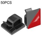 HG2392 50 PCS Desktop Data Cable Cable Organizer Clip di fissaggio, Gum Tipo: 3m (nero)