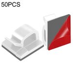 HG2392 50 PCS Desktop Data Cable Cable Organizer Clip di fissaggio, Gum Tipo: 3m (bianco)