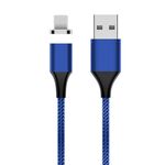 M11 3A USB a 8 pin Nylon in treno intrecciato cavo dati magnetico, lunghezza del cavo: 1m (blu)