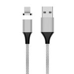 M11 3A USB a 8 pin Nylon in treno intrecciato cavo dati magnetico, lunghezza del cavo: 1m (argento)