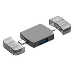 2 in 1 USB 2.0 + USB 3.0 Femmina a 8 Pin + USB-C / Type-C Adattatore OTG maschile