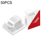 HG2392 50 PCS Desktop Data Cable Cable Organizer Fixing Clip, Gum Tipo: Acrilico (bianco)