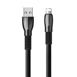 WK WDC-107i Cavo di ricarica per sincronizzazione dati da USB a 8 pin serie Saint in lega di zinco da 1 m 2,4 A (nero)