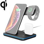 Caricabatterie wireless magnetico verticale Z5 QI per telefoni cellulari e Apple Watch e AirPods / Xiaomi Redmi AirDots, con luce ad anello tattile (nero)
