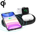 A04 Caricabatterie wireless standard Qi multifunzione 3 in 1 per telefoni cellulari, iWatch e AirPods (nero)