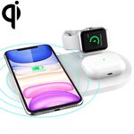 A04 Caricabatterie wireless standard Qi multifunzione 3 in 1 per telefoni cellulari, iWatch e AirPods (bianco)