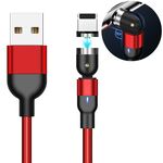 Cavo di ricarica magnetico rotante in nylon intrecciato da 2 m 2 A da USB a 8 pin (rosso)
