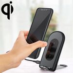 Supporto da tavolo pieghevole per caricabatterie wireless per cellulare ROCK W30 15W (nero)