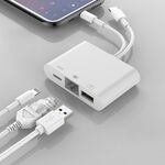 NK-107 Pro 3 in 1 USB-C / Type-C + 8 pin maschio a USB + RJ45 + adattatore di interfaccia femmina di ricarica a 8 pin