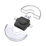 X-Flash R01 3 in 1 8 pin + USB-C / Type-C + lettore di schede SD / TF con interfaccia micro USB (nero)