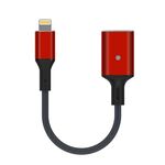 Cavo adattatore da 8 pin a USB OTG, adatto per sistemi sopra IOS 13 (rosso)