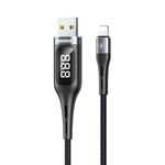 REMAX RC-096i Leader 1.2m 2.1 USB to 8 Pin Intelligent Digital Display Aluminum Alloy Braid Fast Charging Data Cable