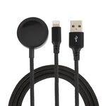 Per iPhone / Apple Watch 2 in 1 8 pin + base di ricarica magnetica Cavo di ricarica multifunzione, lunghezza: 1 m (nero)