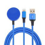 Per iPhone / Apple Watch 2 in 1 8 pin + base di ricarica magnetica Cavo di ricarica multifunzione, lunghezza: 1 m (blu)