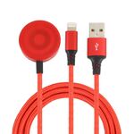 Per iPhone / Apple Watch 2 in 1 8 pin + base di ricarica magnetica Cavo di ricarica multifunzione, lunghezza: 1 m (rosso)