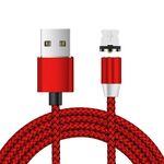 USB a connettore magnetico in metallo a 8 pin Cavo dati magnetico intrecciato in nylon bicolore, lunghezza cavo: 1 m (rosso)
